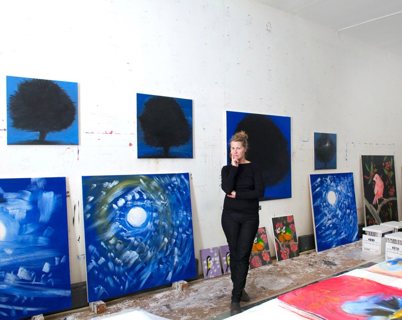 Artist Ann Craven in her New York Studio